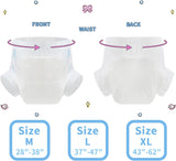 CutiePlusU Couches pour adultes, surface sèche, absorption maximale pendant la nuit, couches jetables pour incontinence – bleu, rose, blanc, lot de 3 (moyen 71-96 cm)