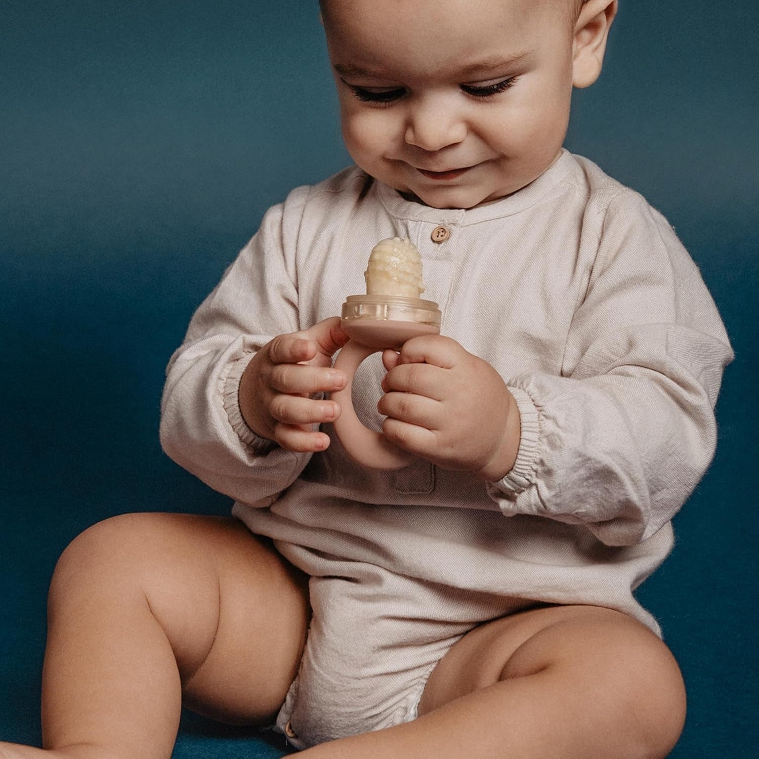 Suavinex Pare-mastication pour bébé en silicone de qualité alimentaire avec couvercle, facile à nettoyer, passe au lave-vaisselle et au congélateur, apaise les gencives 6 mois, vert