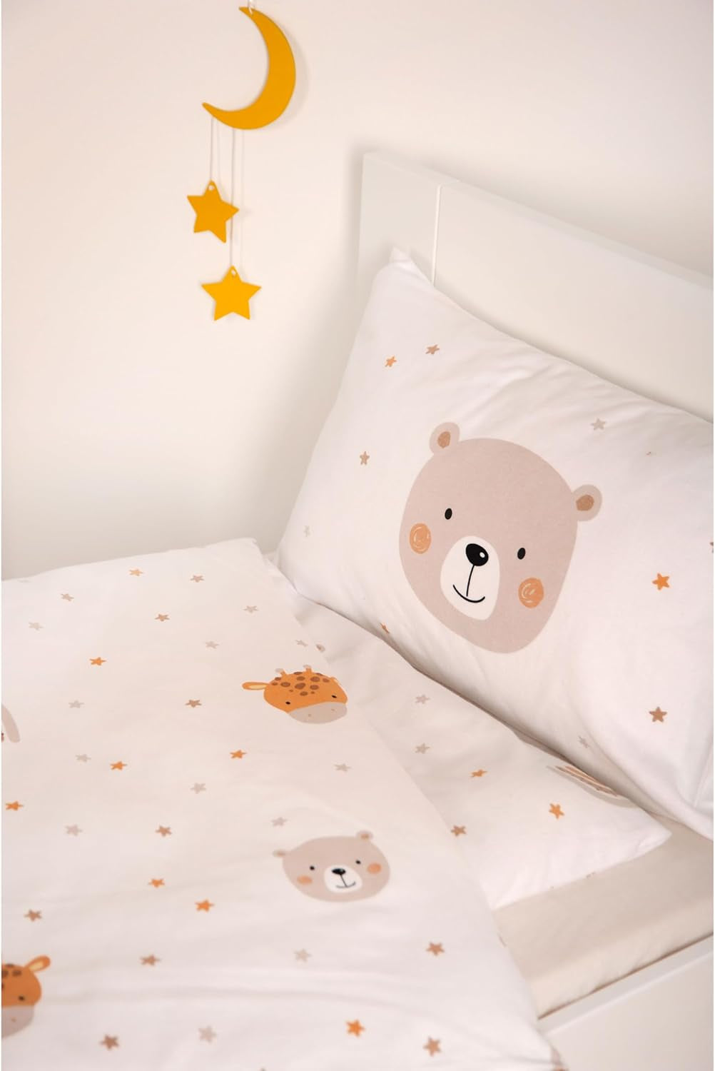 Herding Babybest Little Friends Winterbettwäsche, Kopfkissenbezug 40 X 60 Cm Mit Hoteleinschlag, Bettbezug 100 X 135 Cm, Mit Zwißwerfer, 100% Baumwolle/Flannel, Blanc, Twin Naty Shop