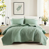 Comfort Spaces Kienna Parure de lit d'été de luxe à double couture, légère, douce, toute l'année, taie d'oreiller assortie, blanc, couverture pour lits king size (264,2 x 228,6 cm), Naty Shop édredons et édredons Seafoam King/Cal King (264,2 x 228,6 cm)