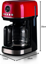 Ariete Moderna 1396 Machine à expresso à filtre pour préparer du café américain jusqu'à 15 tasses Carafe en verre Plaque chauffante Écran LCD Filtres amovibles et lavables Blanc