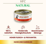 Almo Nature HFC Nourriture humide naturelle pour chat - Recettes assorties au poulet - 6 x 70g