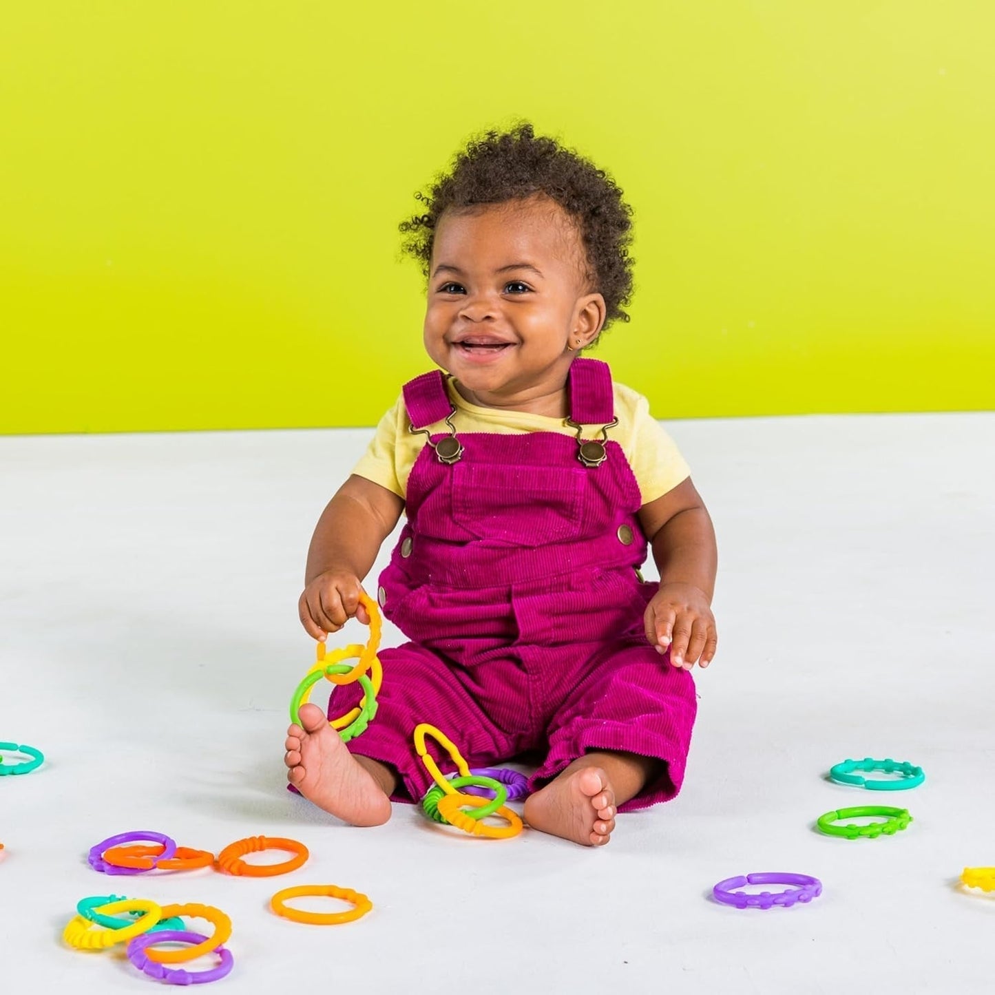 Bright Starts, Oball, maillons de connexion pour chaîne de poussette, nombreux maillons, pliable, facile à attacher, facile à nettoyer, parfait pour les voyages Bebe Toys Naty Shop