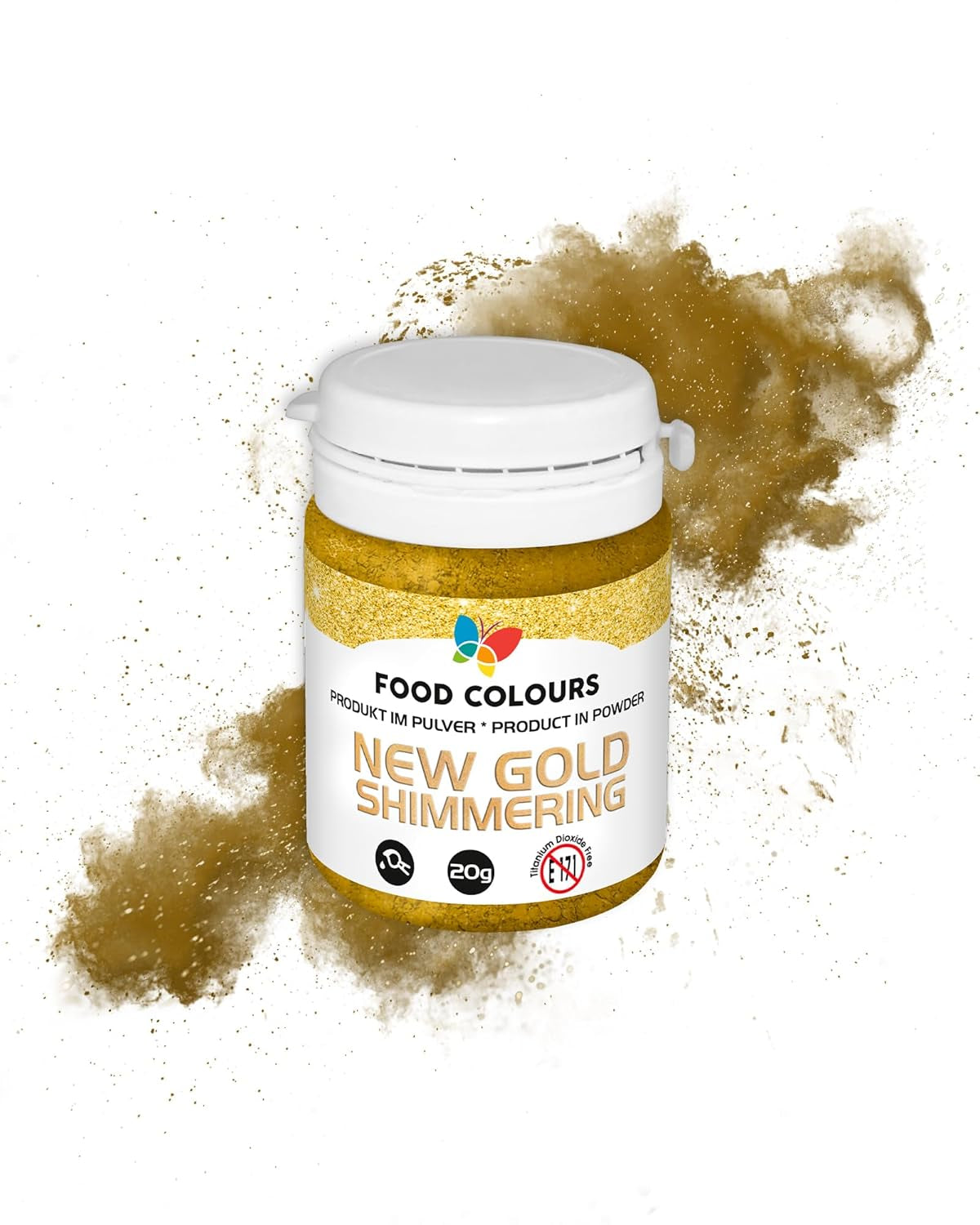 Paillettes comestibles à effet métallisé, New Gold Shimmering, 20 grammes Glitter Naty Shop Default Title