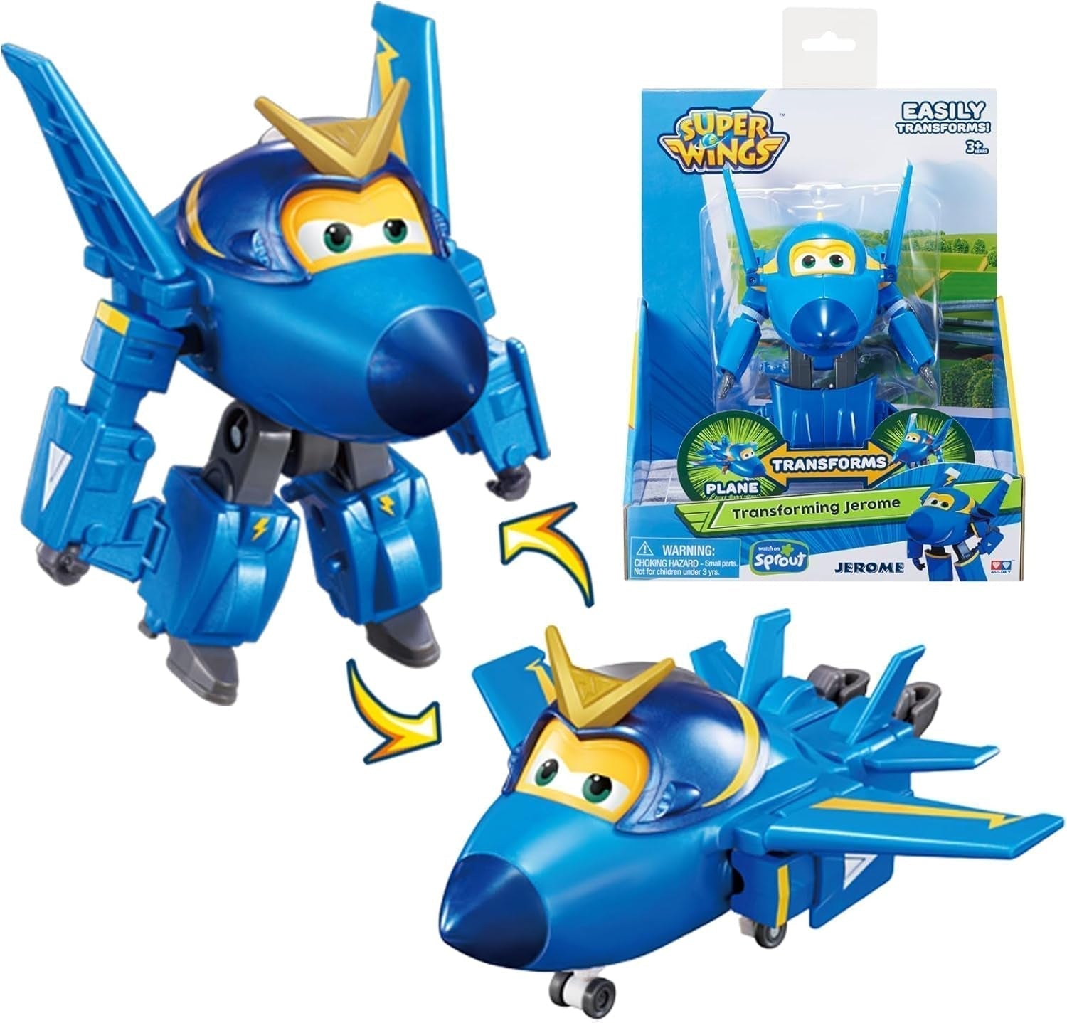 Super Wings 5" Transforming Characters 2-Pack Transforming Supercharged Jett + Tino Transformer Toy pour garçons et filles à partir de 3 ans Figurines d'action rouges Naty Shop Jerome