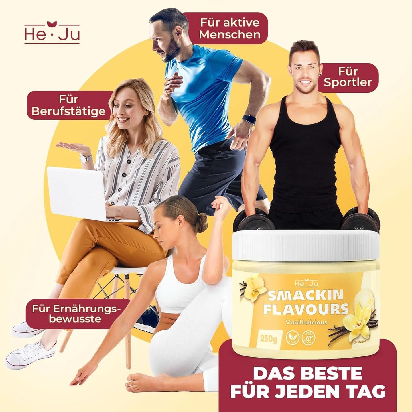 He-Ju, Poudre au goût de vanille, 250 grammes Aromas Naty Shop