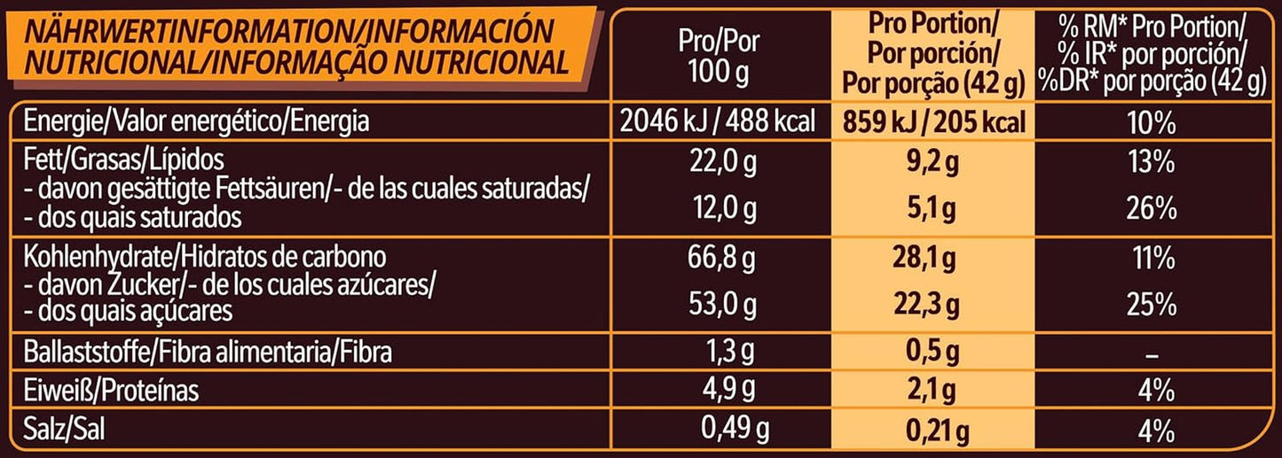 NESTLÉ LION Choco, barre de chocolat croustillante fourrée au caramel et gaufrette croustillante, paquet de 24 (24 x 42g)