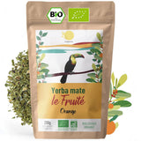 ORIGEENS BIO YERBA MATE aux oranges 200 G - Thé fruité I Thé Yerba Mate bio non torréfié, sans tiges ni poussière I Boisson énergisante et détoxifiante