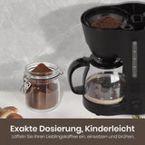 Cafetière filtre 1,25 L pour 10 tasses de café filtre, carafe en verre lavable au lave-vaisselle, thermos, système anti-goutte, arrêt automatique, 600 W, protection contre l'ébullition sans eau pour la maison et le bureau