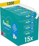 Pampers Fresh Clean Feutres 15 Packungen Mit 80 Stück - 1200 Feutres, Plus Doux, Auch Für Hände Und Geeignet Naty Shop