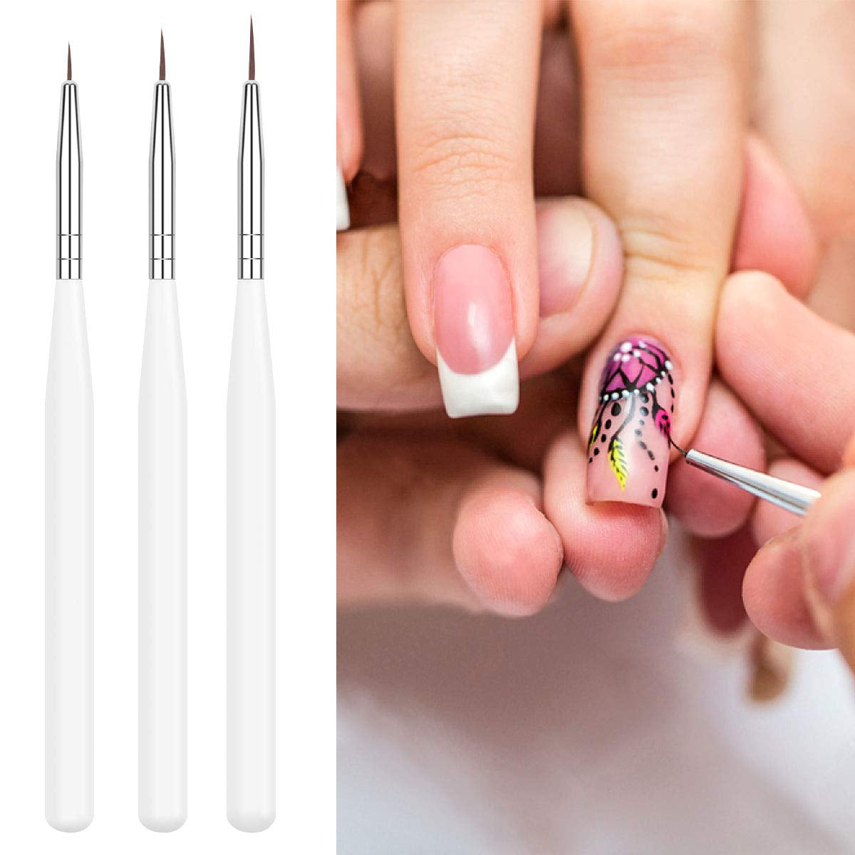 Nagel Pinsel Set, 10-Teilig Gelnägel Pinsel Nagellackstift Acrylpinsel For UV Gel Nägel Acrylfiningernägel Nailart Maniküre Nageldesign Zubehör