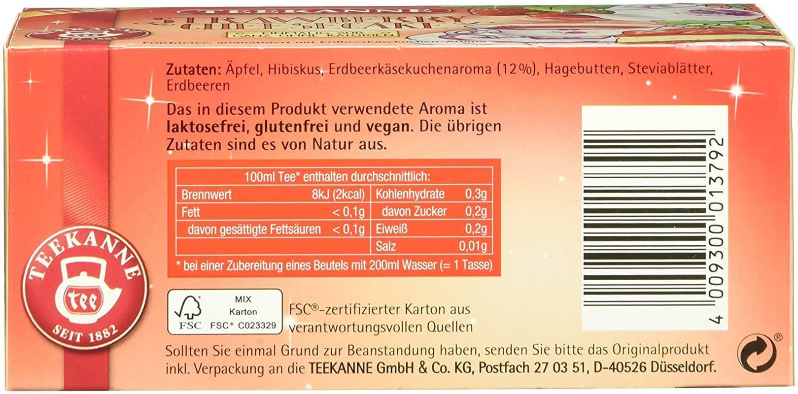 Teekanne Sweeteas Gâteau au fromage aux fraises Gâteau au fromage aux fraises Paquet de 12 (12 x 18 sachets de thé)