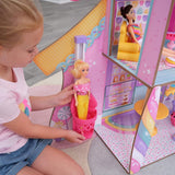 Kidkraft Candy Castle Maison de poupée en bois avec meubles et accessoires, maison de figurines lama licorne, élévateur à gâteau à la crème glacée et chaise en caoutchouc pour poupées, jouet pour 3 ans, 20242 Naty Shop Dollhouses