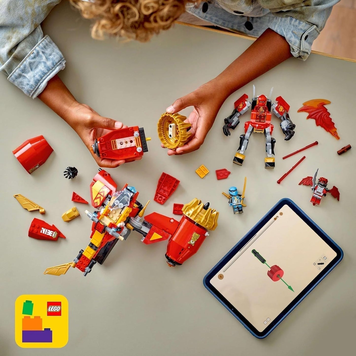 LEGO NINJAGO Kai's Storm Rider Mech - Moto volante avec 3 figurines - Mech avec tête, bras et jambes mobiles - Jouet de construction - Cadeau pour garçons et filles à partir de 7 ans 71830 Jeux de construction Besuche den LEGO-Store
