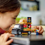 LEGO City Burger Truck - Ensemble de construction avec voiture jouet pour enfants de 5 ans, figurine et accessoires de camion de nourriture, cadeau amusant pour garçons et filles 60404 Jeux de construction Besuche den LEGO-Store