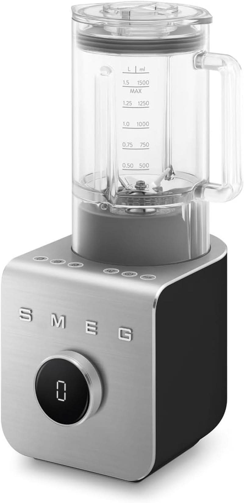 SMEG, Mélangeur haut-parleur BLC01BLMEU, 5 programmes de cuisson, 9 manuels d'utilisation, fonction Pause et impulsion, Kunststoffgehäuse, Rutschfeste Basis, 1400 W, Schwarze Kitchen Naty Shop Schwarze Matte