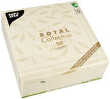 Papstar, 50 serviettes "Collection ROYAL" pli 1/4 40 Cm X 40 Cm champagne "Nouvelle Méditerranée", #11651