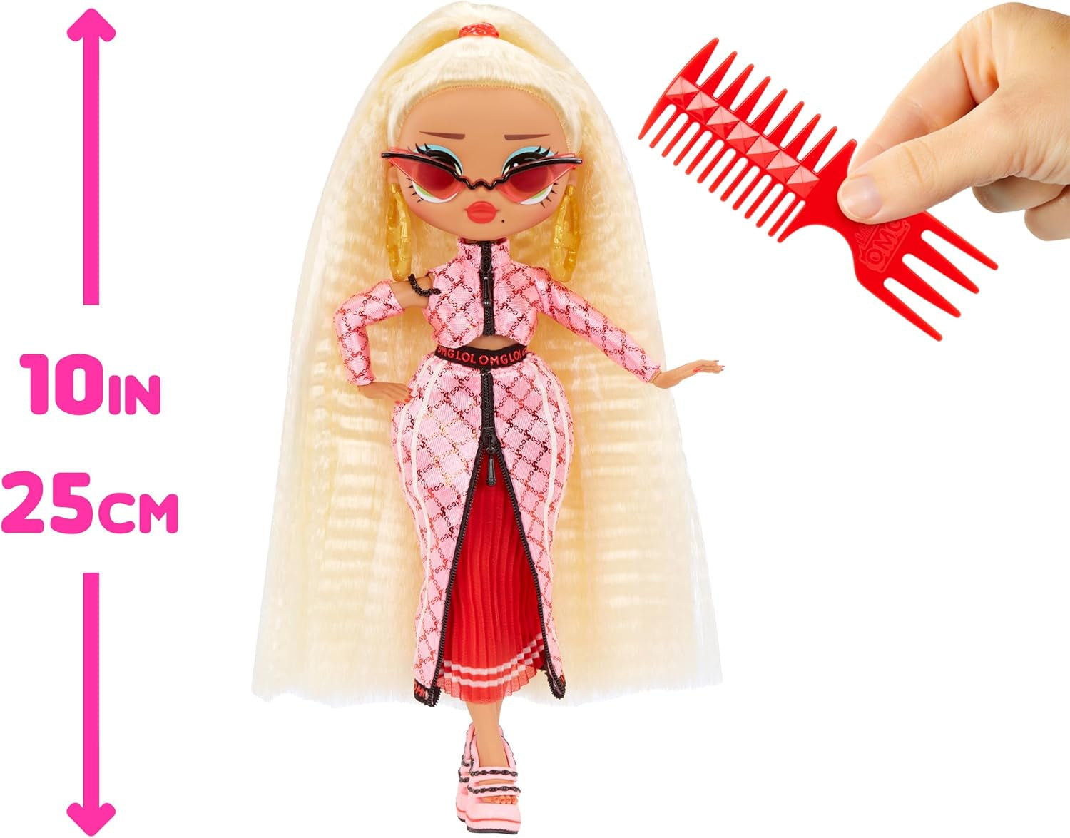 Mdr Surprise ! Poupée mannequin OMG - Article cadeau - Avec beaucoup de surprises, y compris des vêtements interchangeables et de fabuleux accessoires - Idéale pour les enfants de 4 ans et plus, Rose