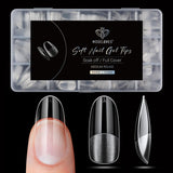 Modelones Nail Tips 510 pièces – Ensemble de pointes d'ongles à couverture complète, ensemble de pointes en gel, pointes d'ongles en résine PMMA pré-polonées, ongles artificiels à coller sur Nail Art DIY, Squoval court