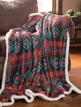 CARSTENS, INC. Couverture Wrangler Ultra Premium, super douce, polaire Sherpa, surdimensionnée, 137,2 x 172,7 cm, lits et couvertures Southwest Horizon Carstens, Inc.