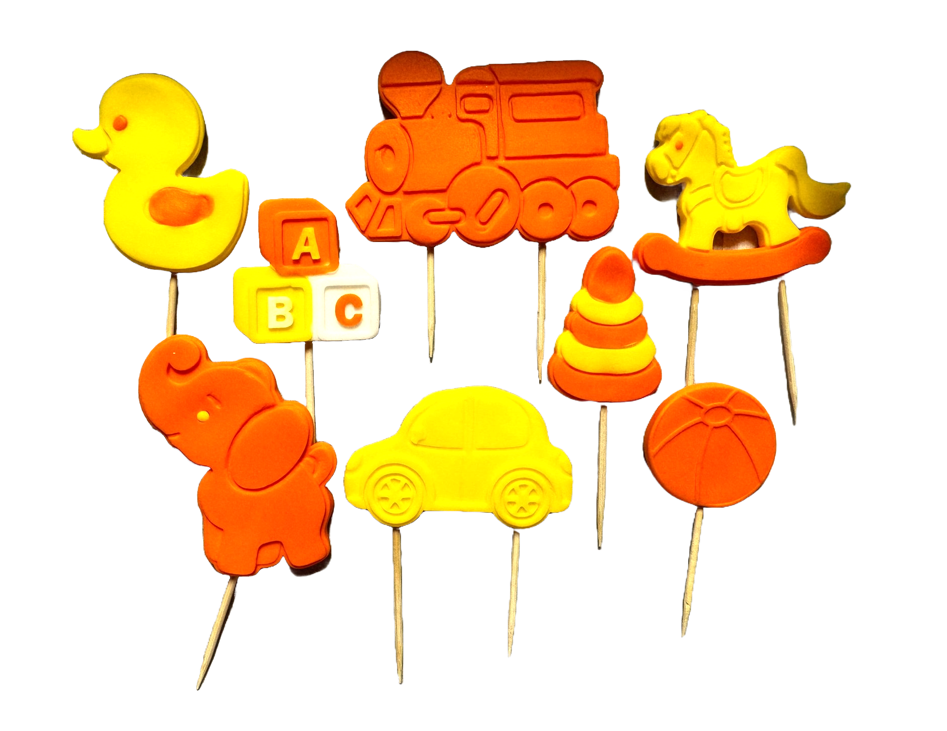 Lot de 8 décorations comestibles en sucre, Naty Shop Décorations en Pâte à Sucre Jouets