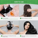 Shampoing Instantané Cheveux Noirs, Shampoing Teinture Naturelle, Couverture 100% Gris - Facile et Rapide, Coloration Semi Permanente pour Cheveux Noirs, Shampoing Teinture Capillaire pour Homme et Femme Coloration Cheveux Naty Shop