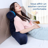 Oreiller de lecture ergonomique INFANZIA avec accoudoirs, support dorsal, bleu marine
