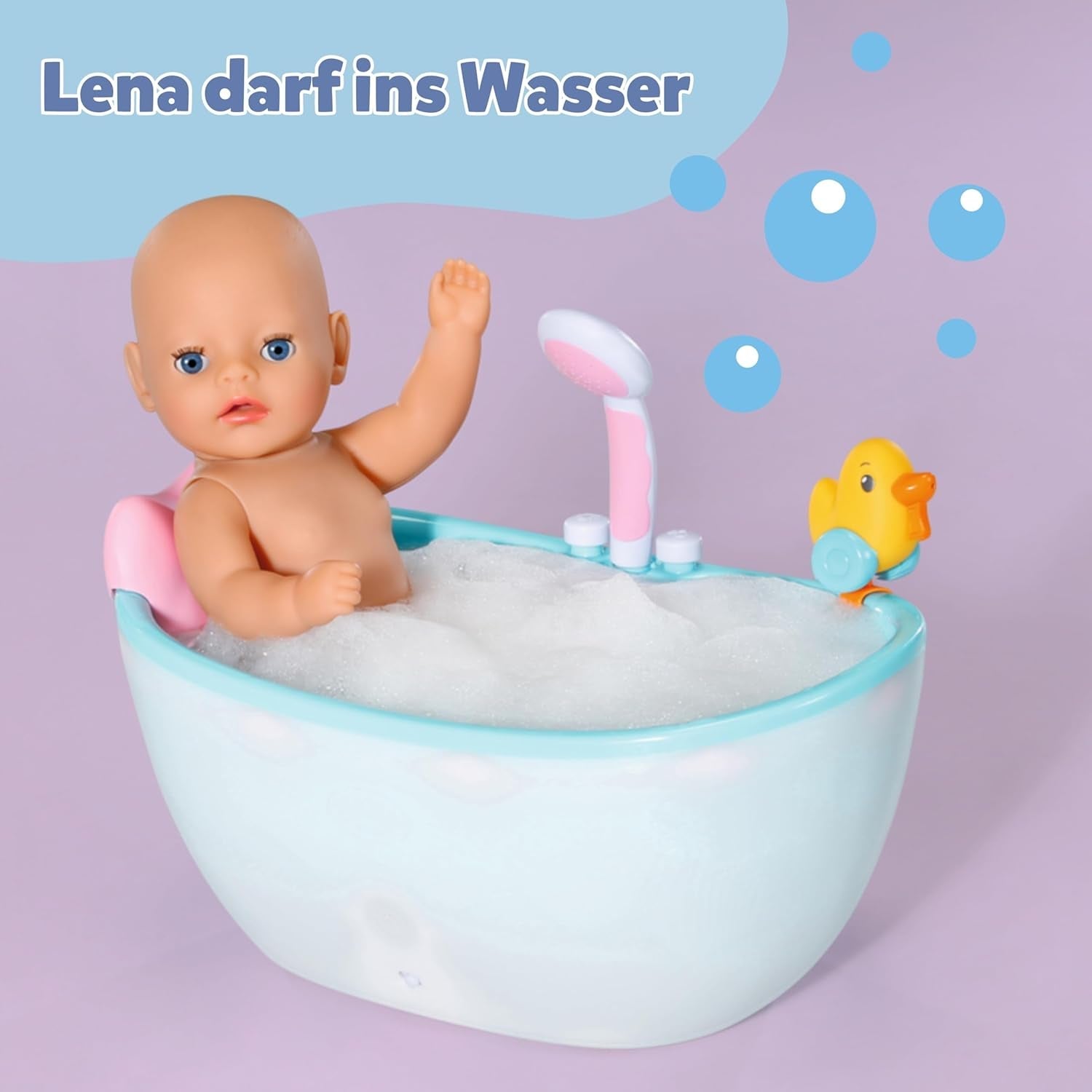 BABY Born Lena (Girl) - poupée 36 cm - 7 fonctions, y compris accessoires et matelas - Fonctionne entièrement sans piles - Convient aux petits enfants à partir de 1 an