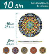 Service d'assiettes pour 6 personnes, service d'assiettes vancasso KRVI pour 6 personnes, service d'assiettes Ø 27 cm, passe au lave-vaisselle et au micro-ondes, assiettes à pâtes, assiettes à petit-déjeuner, assiettes à gâteaux