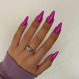 Ongles Chromés Autocollants - Colle Pailletée Brun Amande Moyen Sur Les Ongles Faux Ongles Pailletés Colle Sur Ongles Artificiels Ongles Acryliques Vernis Pour Femme 24 Pièces