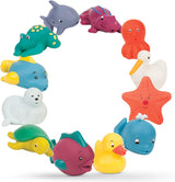 Battat Jouet de bain 12 pièces Jouet de bain pour bébé Animaux aquatiques - Copains de bain pour 10 mois - Jouet de bain Canard et plus Bebe Naty Shop Toys Titre par défaut