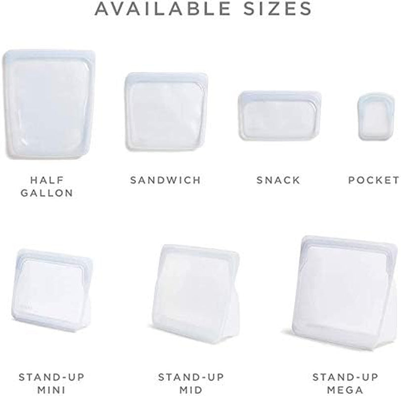 Sac Stasher Sac alimentaire réutilisable en silicone de qualité supérieure Sac à sandwich Transparent Durable Four Lave-vaisselle Congélateur Sac à déjeuner écologique Étanche 828 ml Boîtes de conservation des aliments Naty Shop