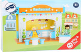 Small Foot 10852 Playhouse Restaurant En bois, Avec 2 figurines de poupée, accessoires et toit amovible, À partir de 3 ans Naty Shop Dollhouses