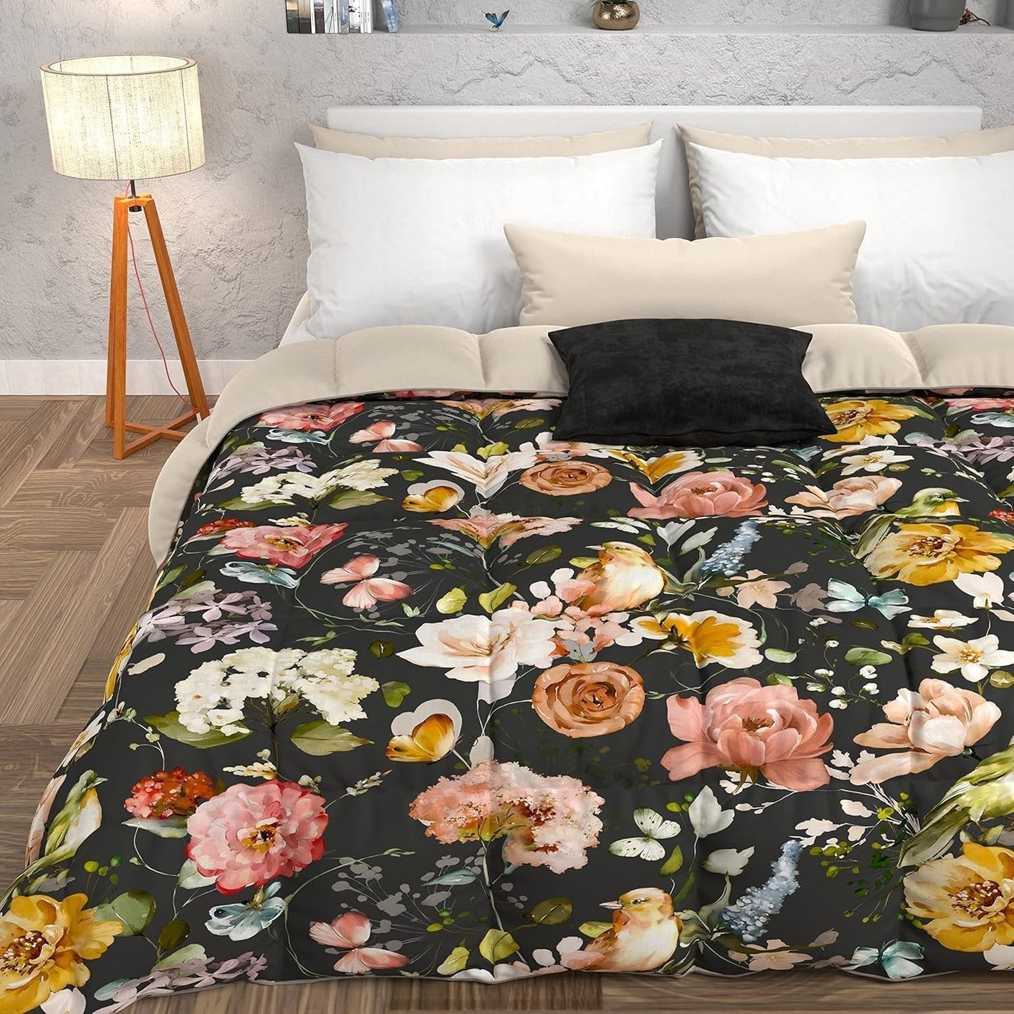 PETTI Artigiani Italiani - Couette d'hiver, Couette d'hiver, Couette simple, Double face, Impression monochrome et numérique, microfibre 100% hypoallergénique, Fabriqué en Italie