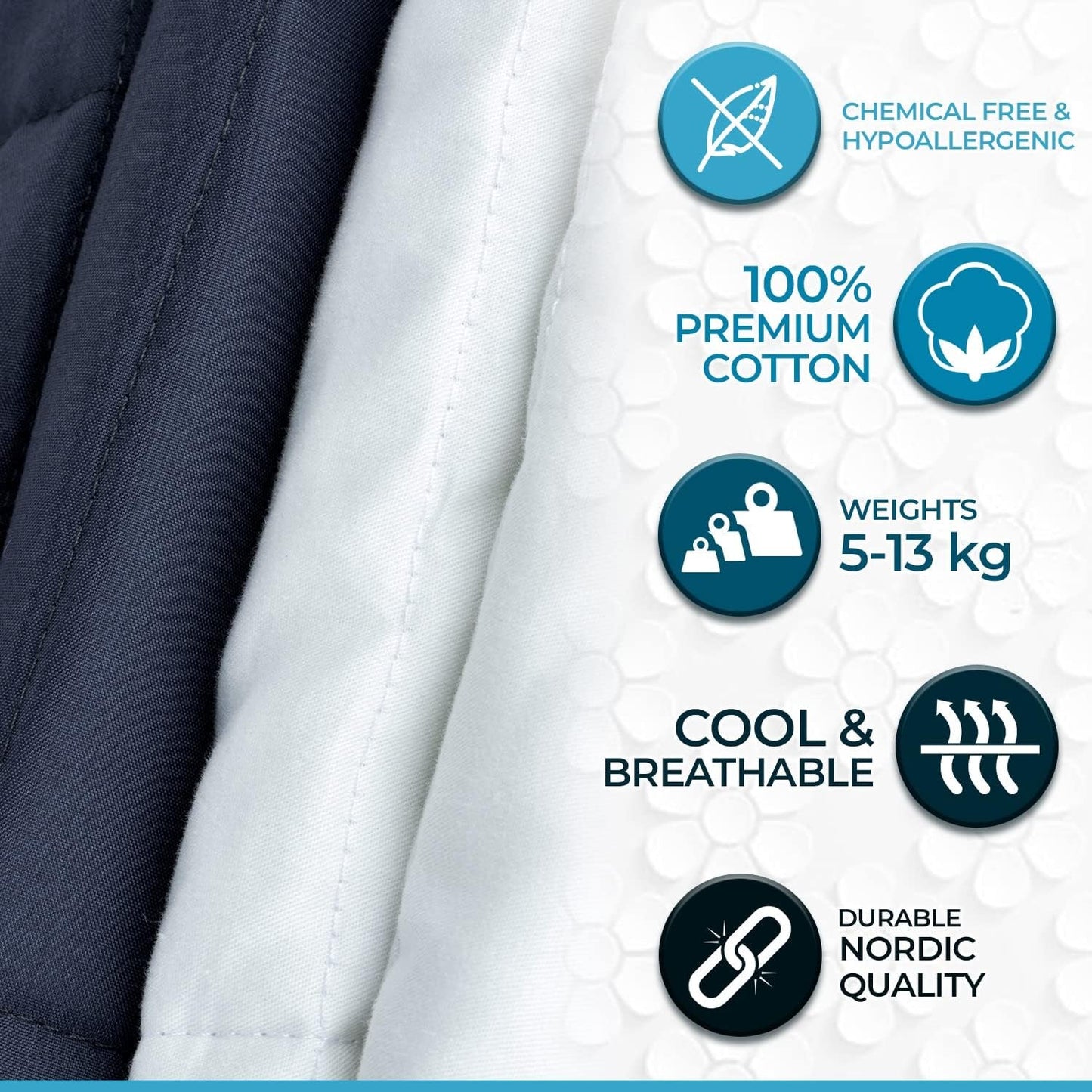 Couverture lestée Polar Night pour adultes 150 X 200 Cm, 9 Kg - Couverture lestée pour sommeil profond, couverture lourde, couverture thérapeutique en 100% microfibre, couverture relaxante Oeko-Tex® 100 Couette Standard Lits et Couvertures Polar Night