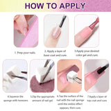 Gel de peinture dégradé, 12 couleurs de vernis à ongles gel ombré avec 100 éponges à ongles et 4 griffes en métal pour manucure française DIY Nail Art, Set I