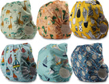 Couche réutilisable Littles and Bloomz FLV2-0602, fermeture à crochet et boucle standard, 6 couches