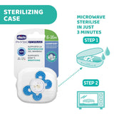 Chicco PhysioForma Comfort Sucette 6-16 mois, 1 pièce, Sucette avec tétine en silicone, soutient la respiration physiologique et favorise le développement buccal correct, Bleu
