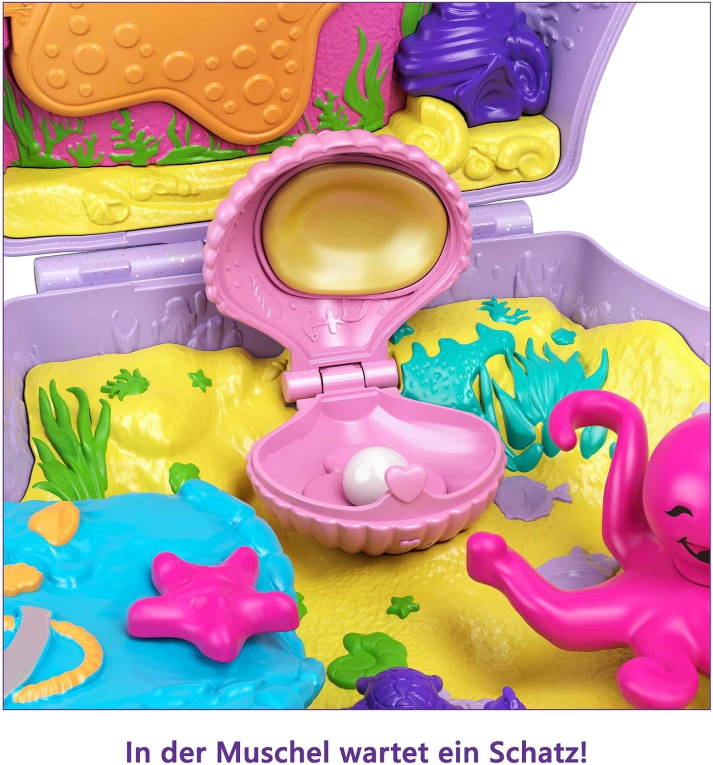 Polly Pocket Boîte de rangement Sac coquillage avec 2 poupées et 1 sous-marin Polly Pocket Sirène Jouet 4 ans et plus GNH11