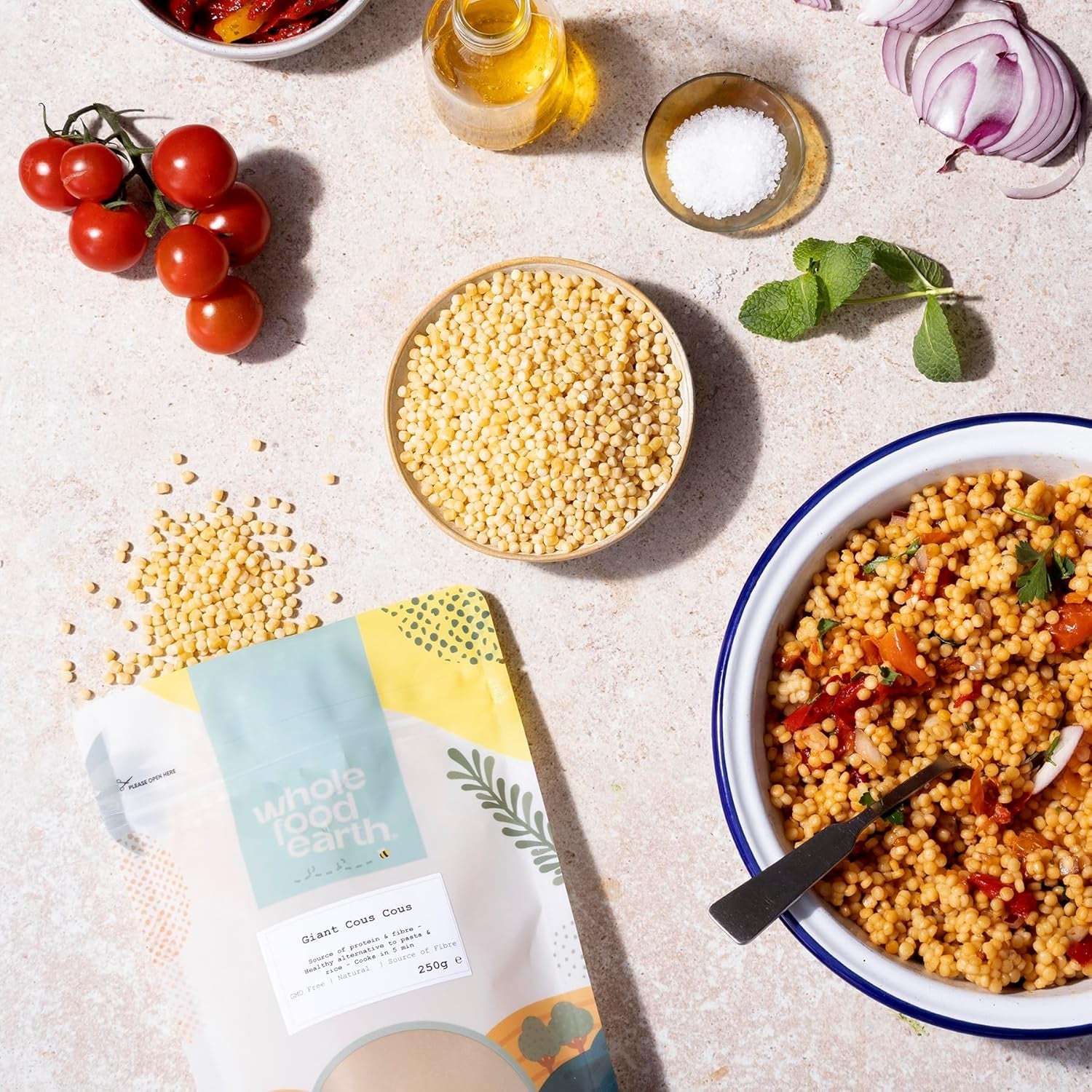 Couscous géant Wholefood Earth 1kg | Sans OGM | Naturel | Source de fibres
