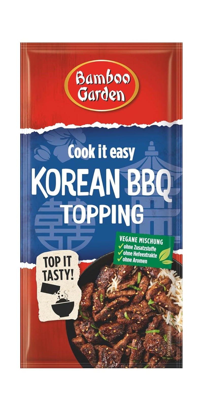 Bamboo Garden - Garniture barbecue coréenne | Gewürztopping zum Verfeinern von Koreanischen Grillgerichten | Ingrédients végétaliens et naturels | 15 g en sachet