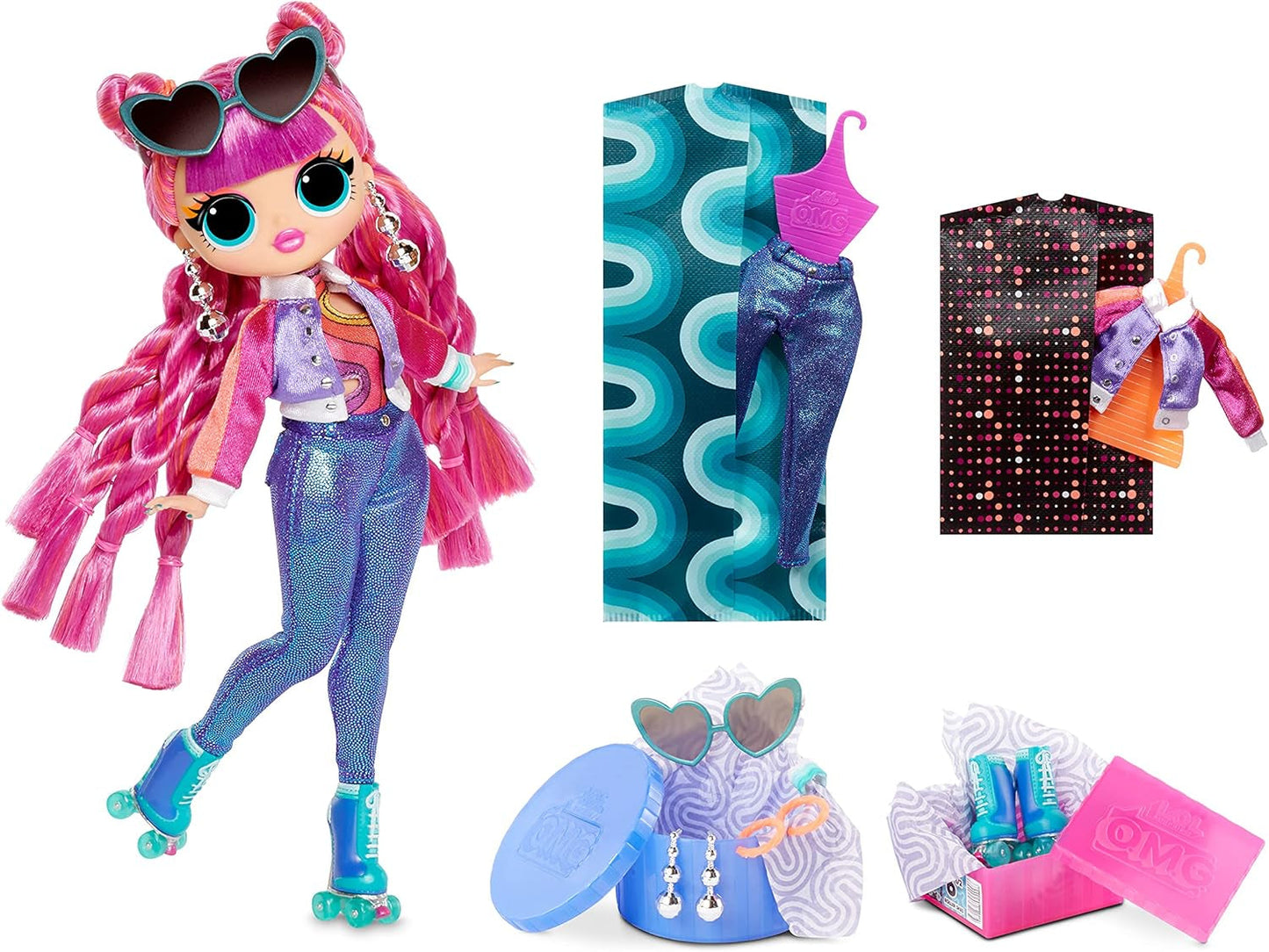 LOL Surprise OMG Fashion Doll 2er-Pack ROLLER CHICK & CHILLAX - Poupées exclusives avec 40 Überraschungen inkl. Tenues et accessoires - Ensemble de jeux 2 en 1 - Série 3 - Pour les enfants à partir de 4 ans
