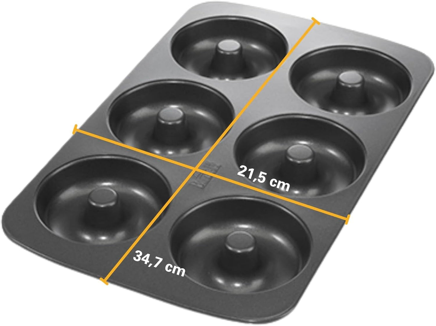 Birkmann, Easy Baking, Donutblech, Backform Für 6 Donuts, Mit Hochwertiger Antihaftbeschichtung, Ø 9 Cm, Mit Rezept, 881631 Moules et plaques pour la cuisson Naty Shop