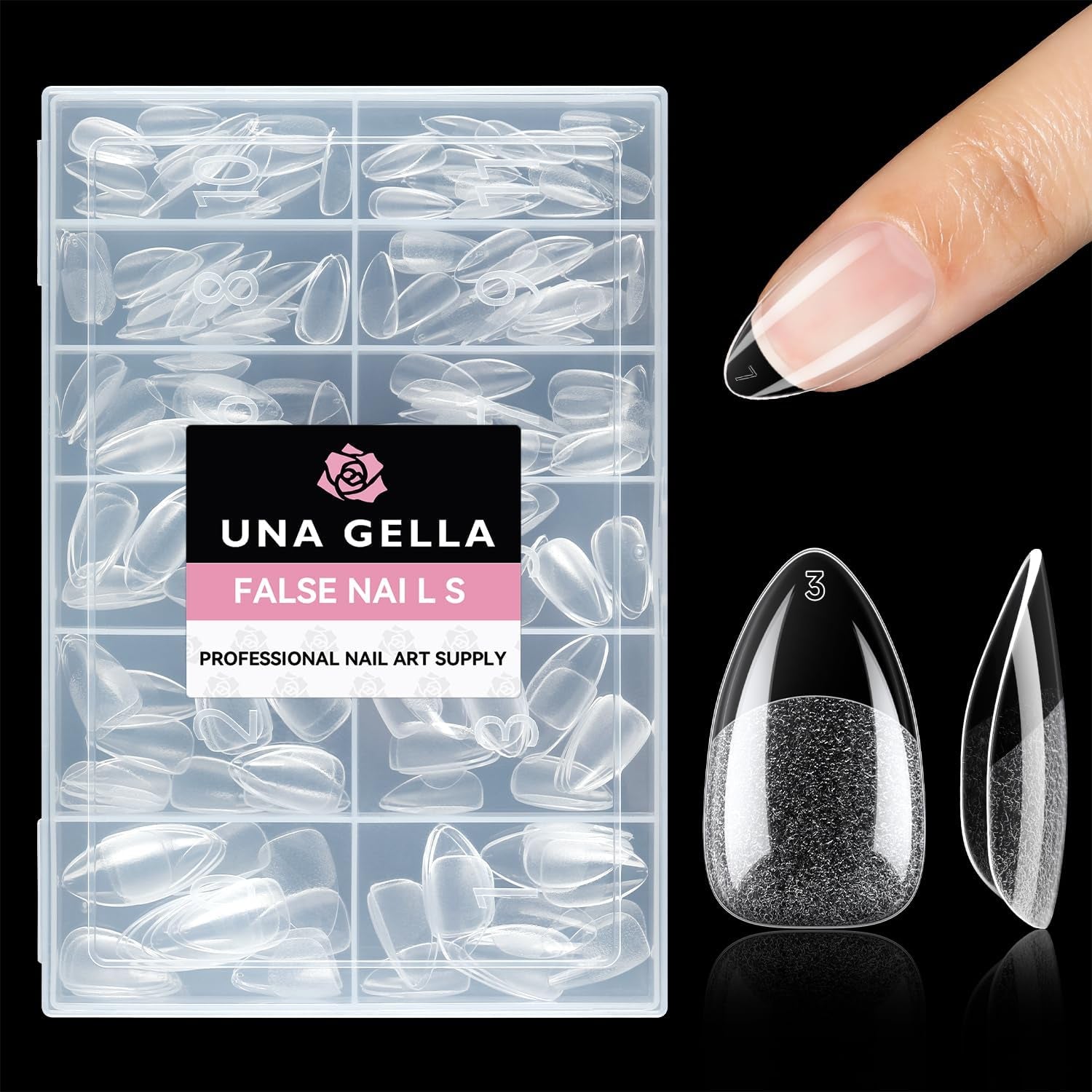 Ballerine Gel Ongles Conseils 216 pièces 12 Tailles Doux Gel Ongles Couverture Complète Ongles Extension Ensemble Semi Mat BRICOLAGE Home Art