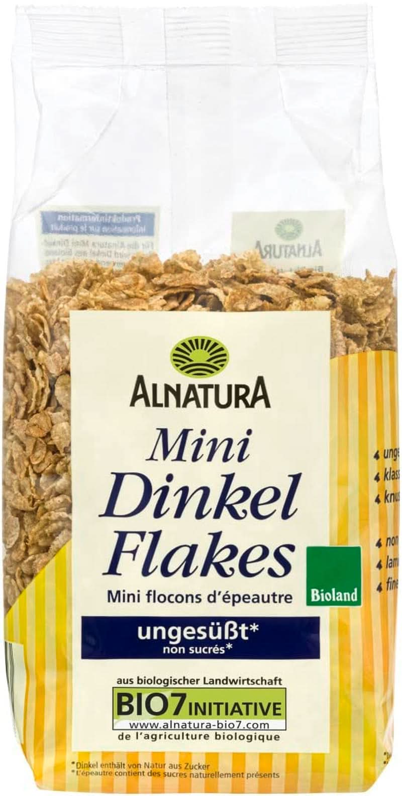Mini Flocons d'Épeautre - Qualité Bio - Non sucré, croquant - Petit déjeuner, 175 grammes Céréales Naty Shop