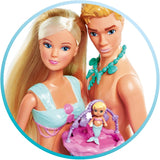 Simba 105733524 - Steffi Love Mermaid Family Enceinte Sirène Kevin Poupée avec berceau 29 cm Poupées tendance pour 3 ans et plus