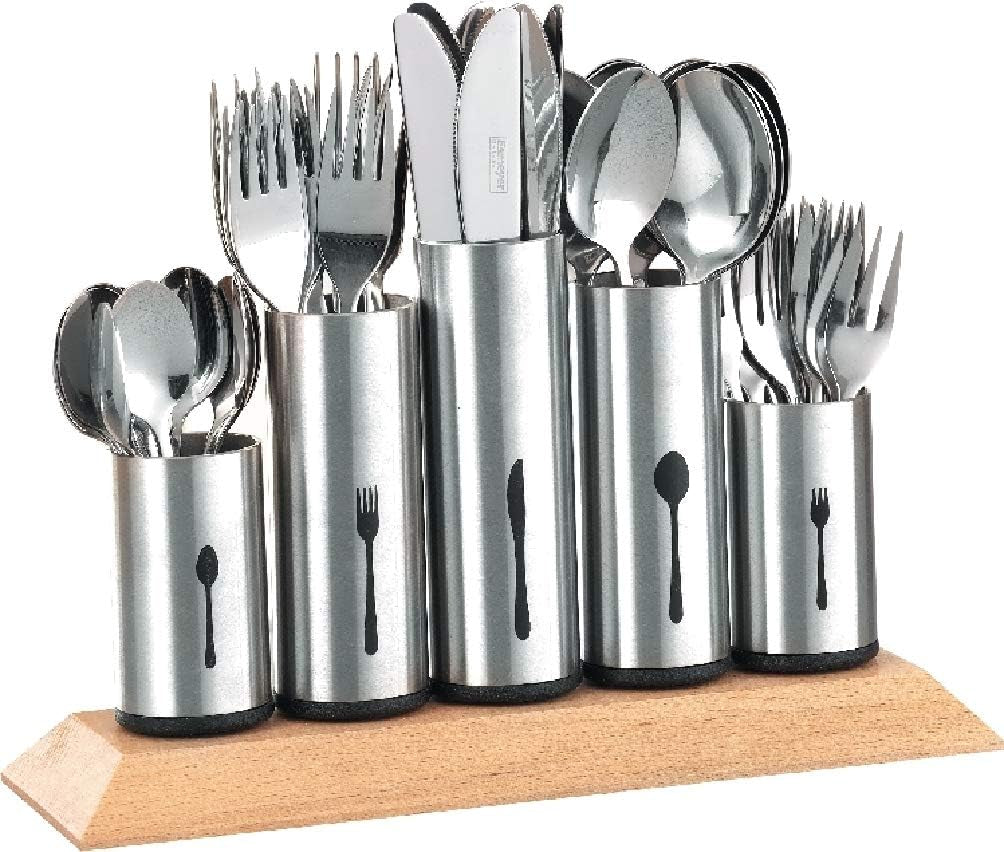 Porte-couverts en acier inoxydable, 1 paquet, argent Naty Shop Kitchen