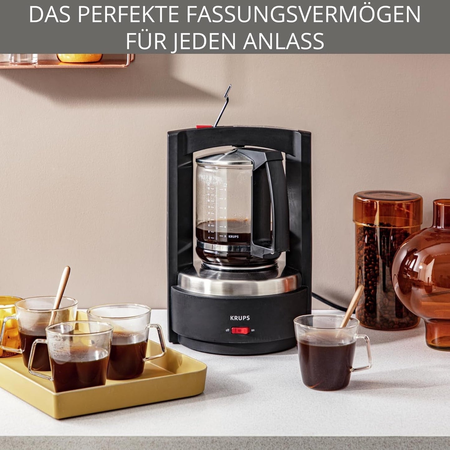 Machine à expresso à filtre Krups T8, 850 watts, arrêt automatique, 8 à 12 tasses, capacité 1 L, filtre permanent, interrupteur marche/arrêt lumineux, facile à utiliser, noir, KM4689