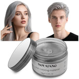 Coloration capillaire temporaire, 4,23 onces de cire colorée pour hommes et femmes, pommade de couleur naturelle lavable, teinture capillaire instantanée pour fête, cosplay, Halloween (rouge) Naty Shop Coloration capillaire gris 120G (1 paquet)
