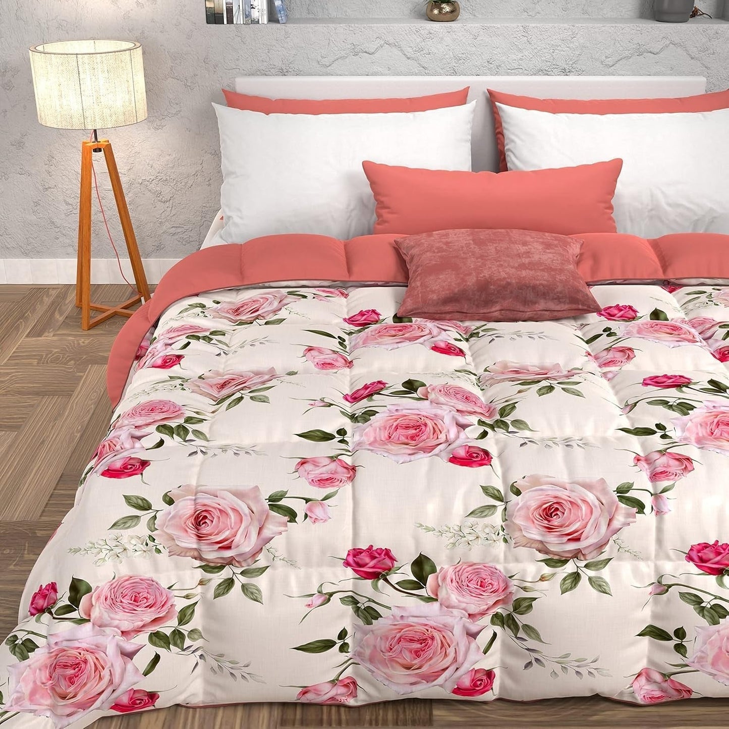 PETTI Artigiani Italiani - Couette d'hiver, Couette d'hiver, Couette simple, Double face, Impression monochrome et numérique, microfibre 100% hypoallergénique, Fabriqué en Italie